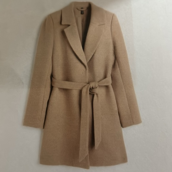 H&M COAT, SHORT, BELTED, SIZE LARGE - Picture 3 of 9